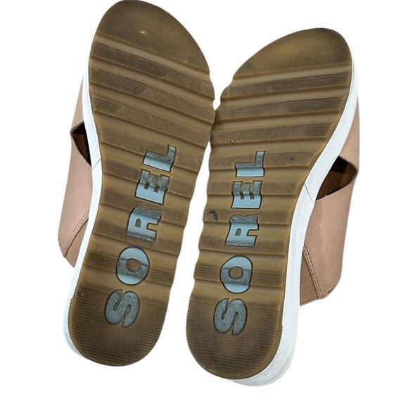 Sorel Cameron Flatform Mule In Honest Beige Sea Salt - Picture 7 of 10